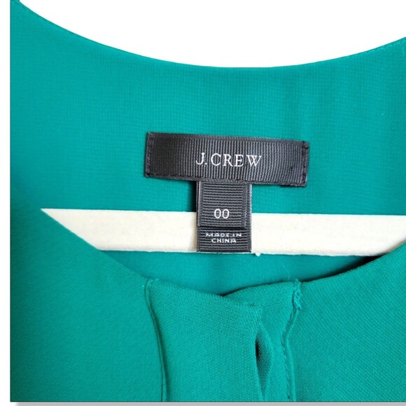 J Crew Dress Women's size 00 in Emerald Green above the knee with Pockets - Picture 3 of 13